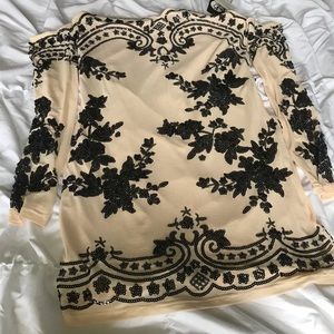 Boohoo Sequin off shoulder Dress